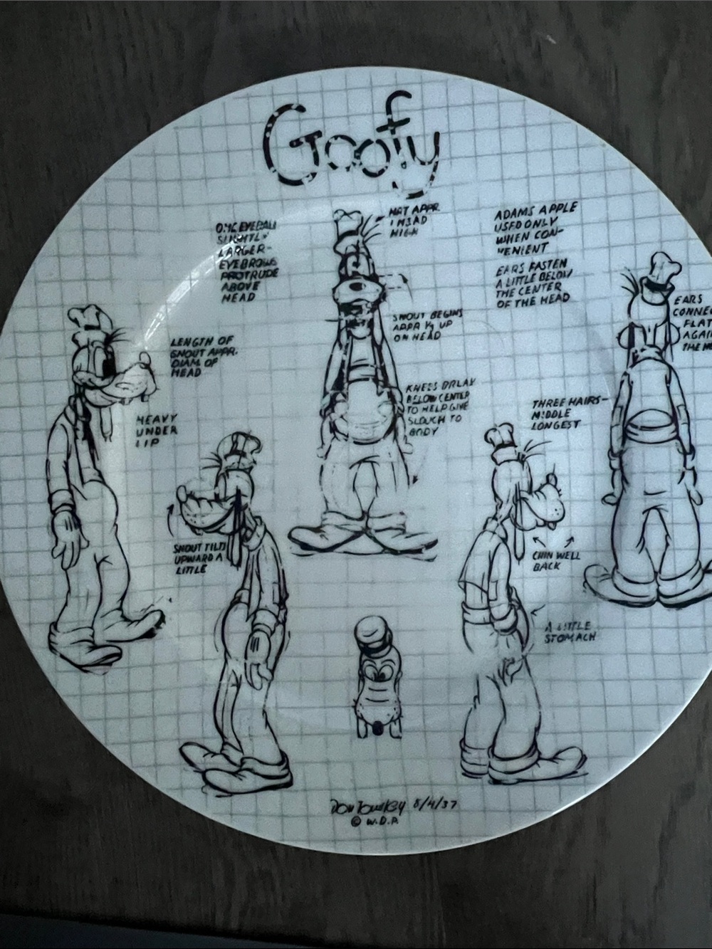 Disney sketchbook goofy plate